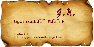 Gyuricskó Márk névjegykártya